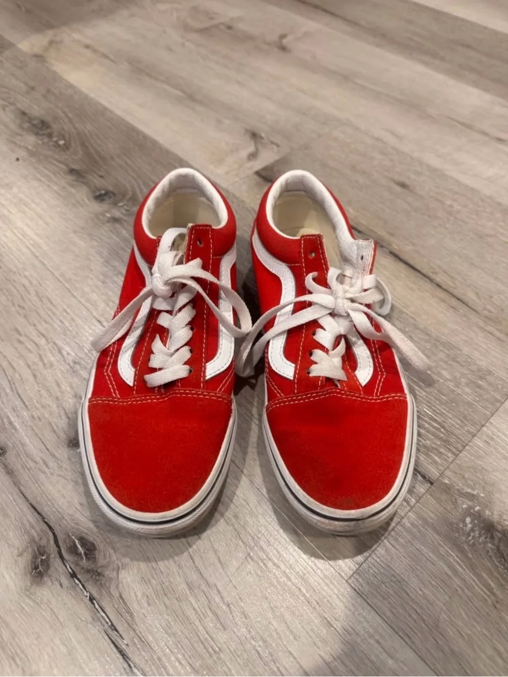 Vans Old Skool Low Top Sneakers in Red and White